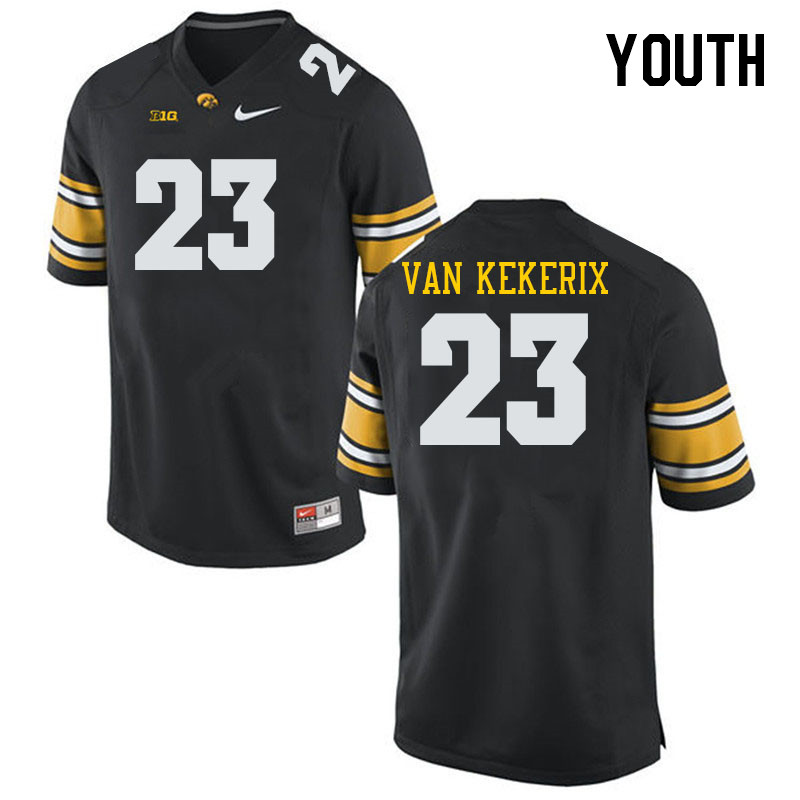 Youth #23 Landyn Van Kekerix Iowa Hawkeyes College Football Jerseys Stitched-Black